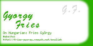 gyorgy fries business card